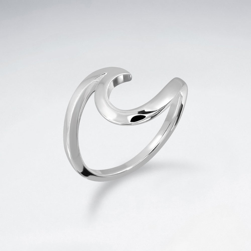 Sterling Silver Elaborate Silver "Wave" Ring