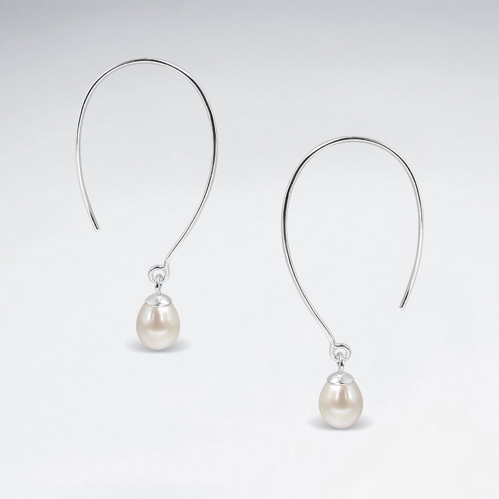 Sterling Silver and Freshwater Pearls Hook Earrings