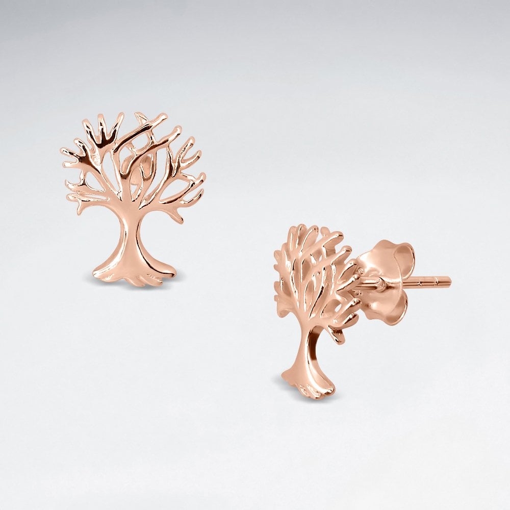 Sterling Silver Seasons Tree Stud Earrings