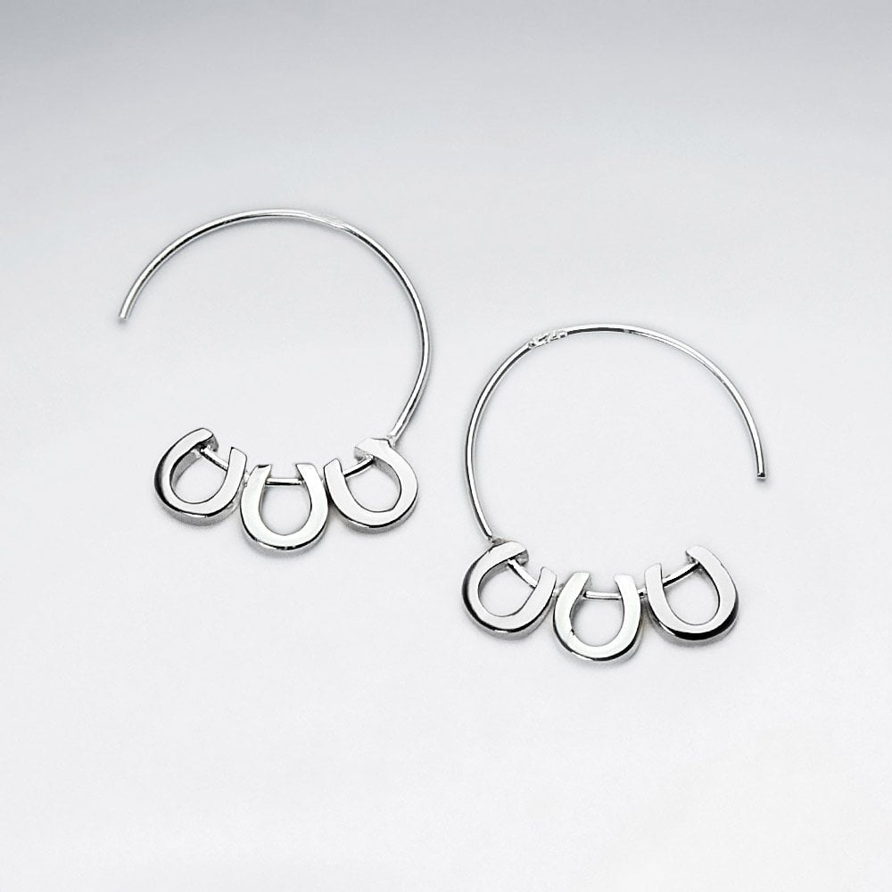 Good Luck Horseshoe Half Hoop Earrings