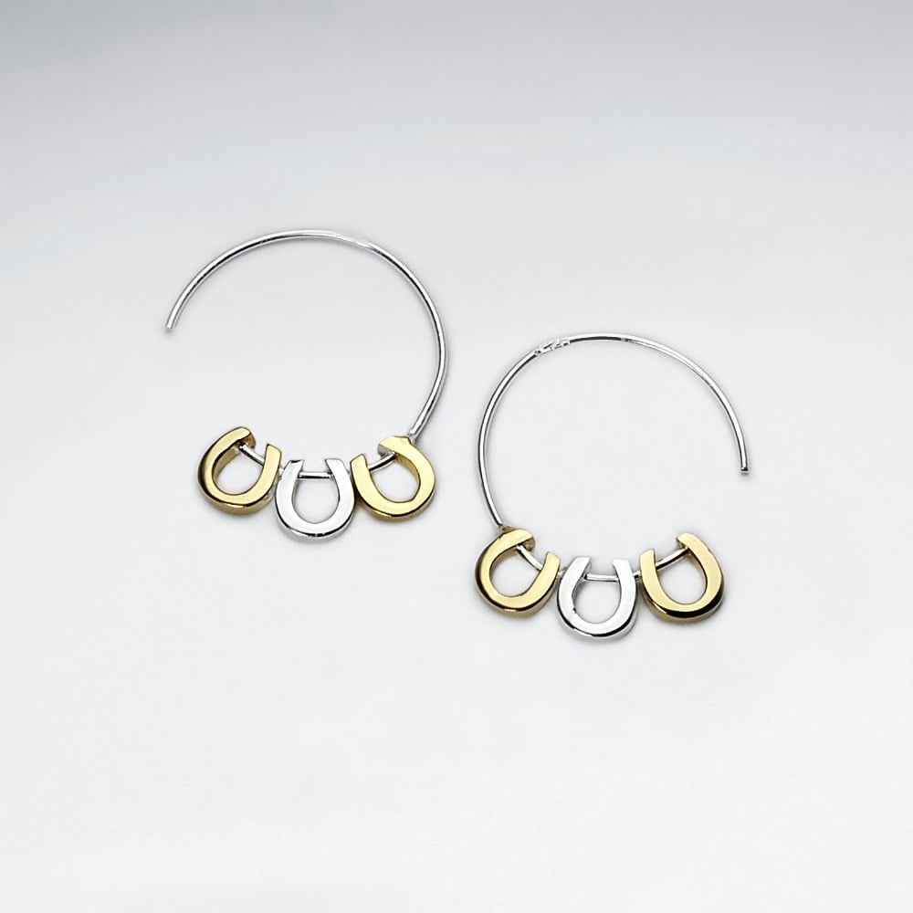 Good Luck Horseshoe Half Hoop Earrings