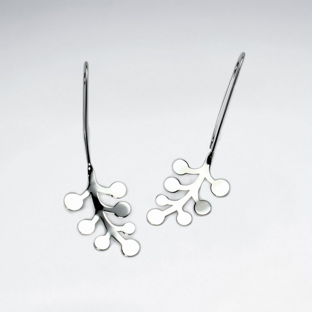 Sterling Silver Flower Hook Earrings