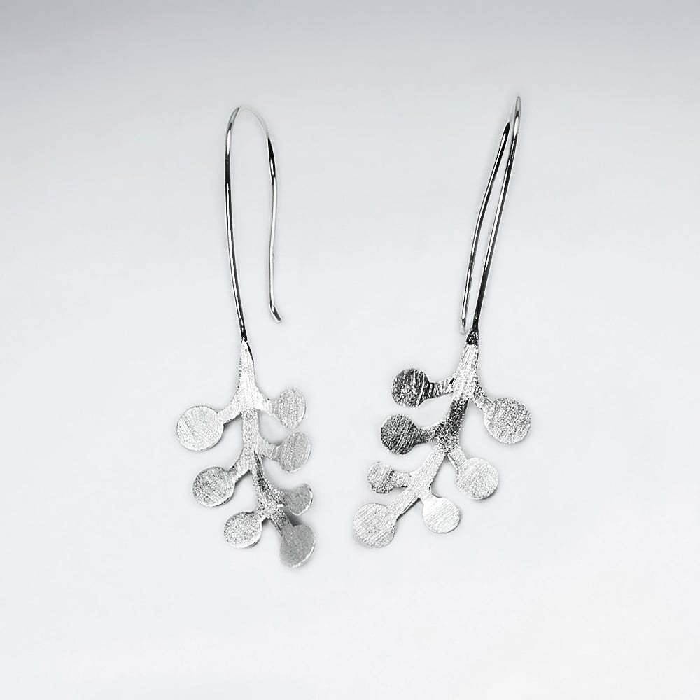 Sterling Silver Flower Hook Earrings