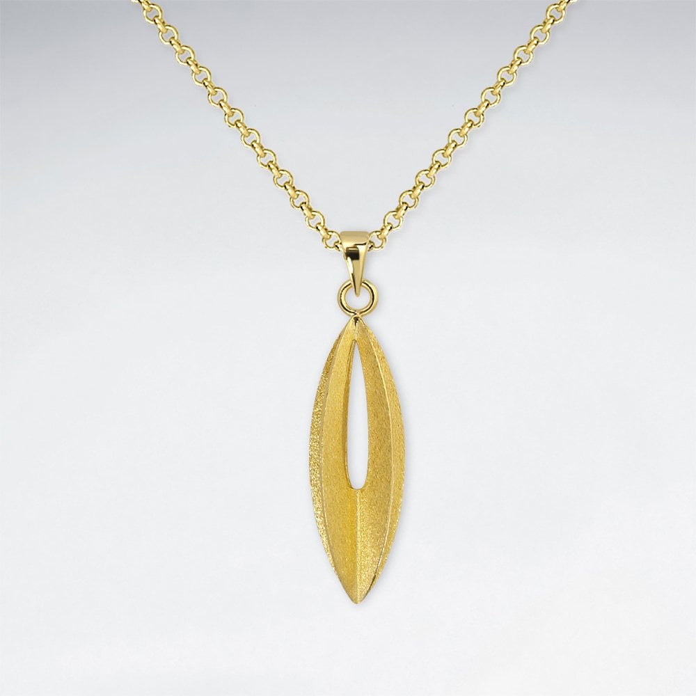 Sterling Silver Open Marquis-Shaped Dome Pendant