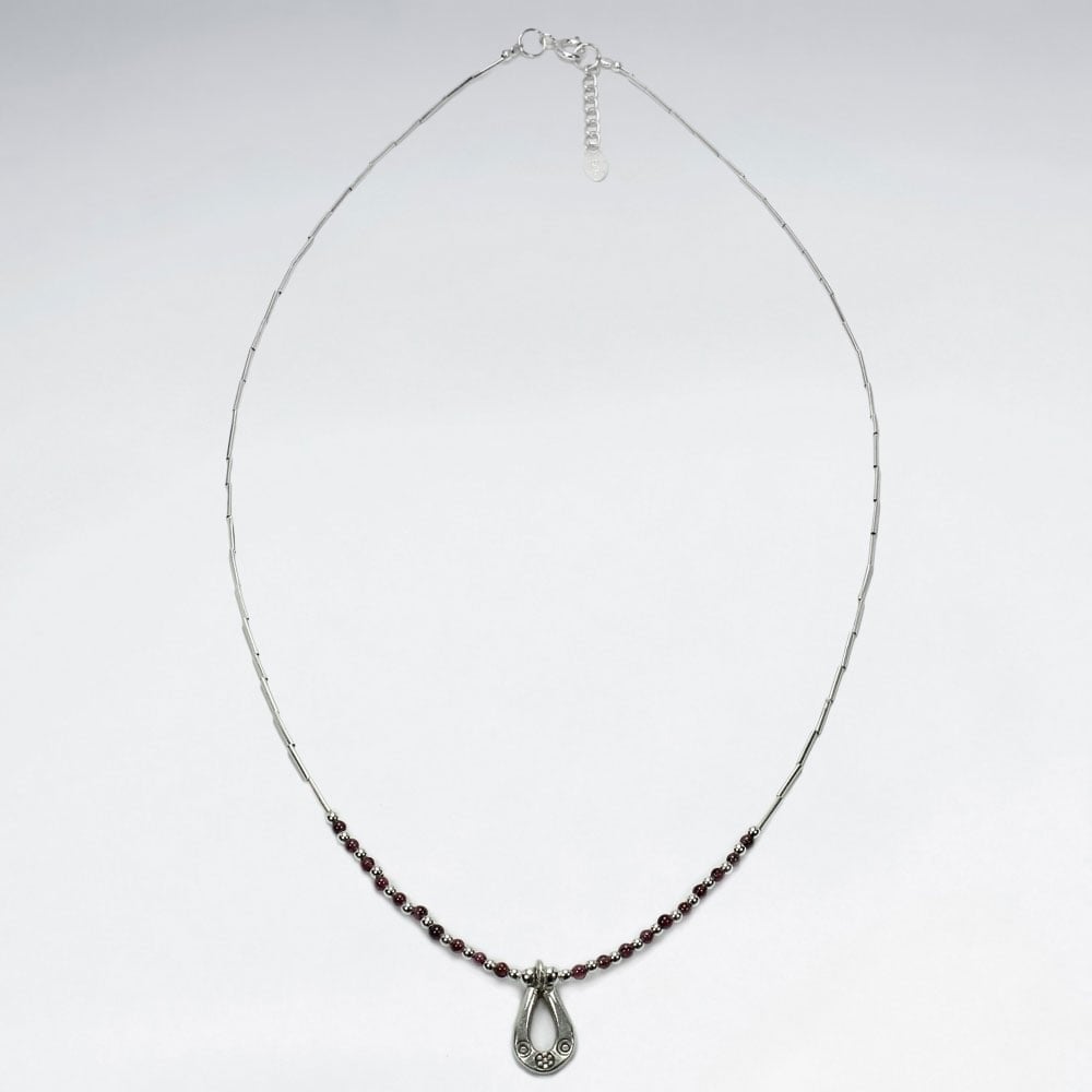16.5" Round Necklace With Silver Spiral Charm