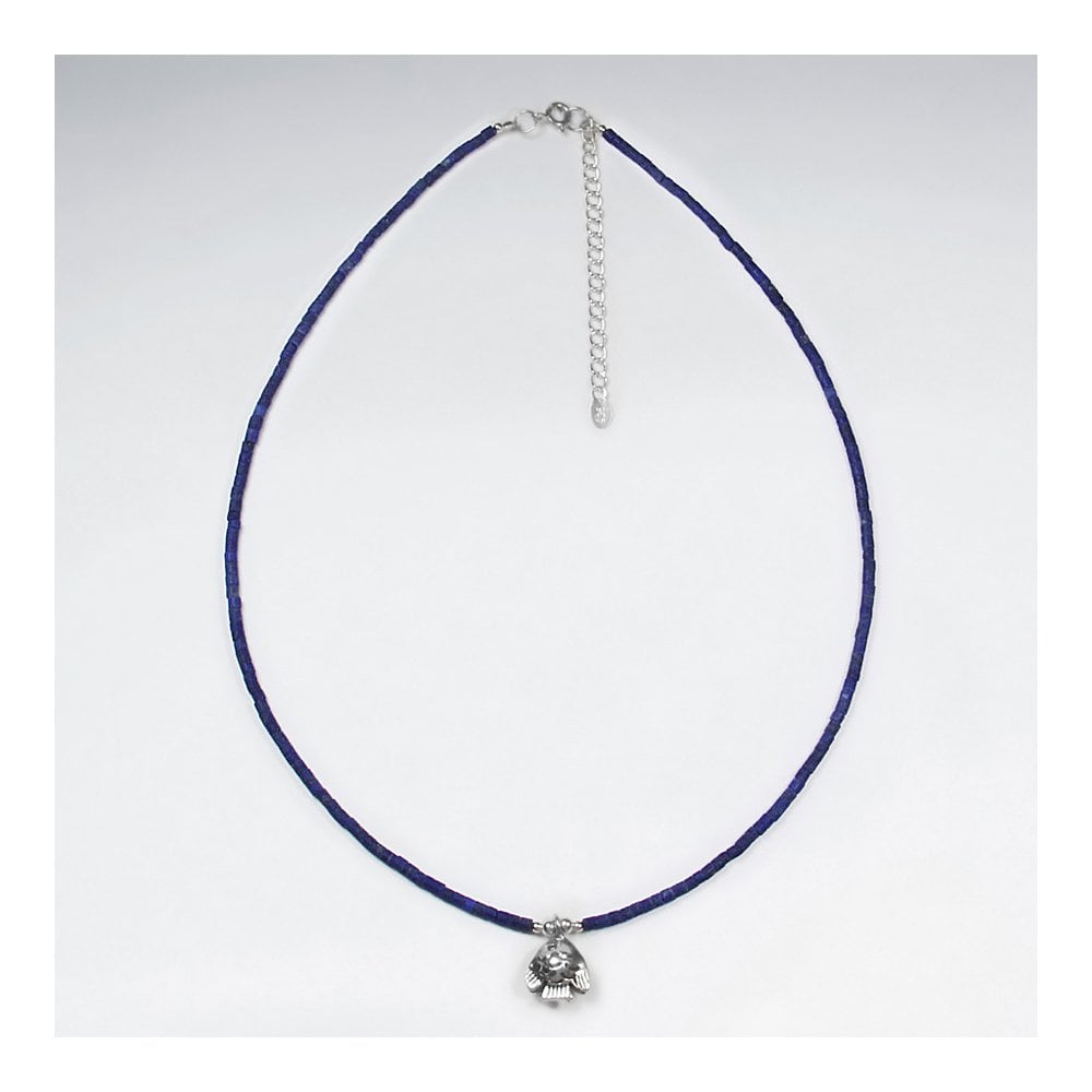 16.5" Adjustable Necklace in Sterling Silver With Round Pendant