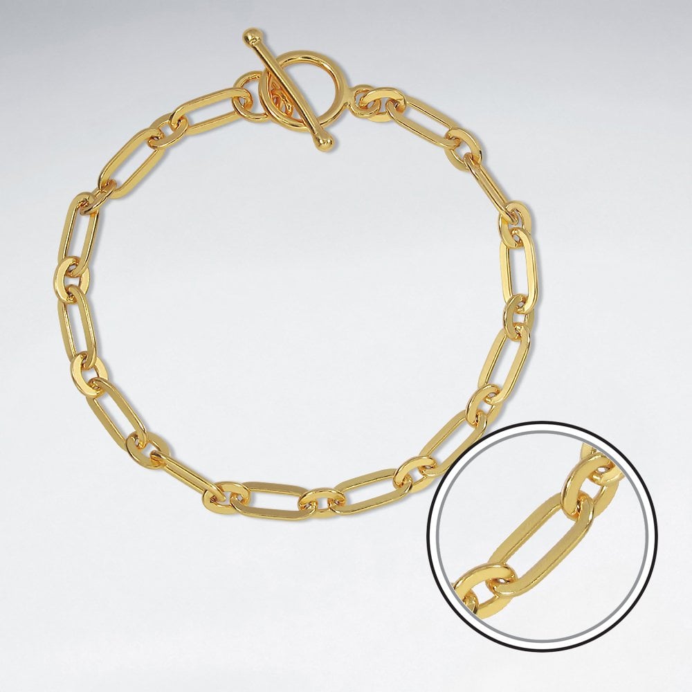 Sterling Silver Elongated Cable Chain Bracelet