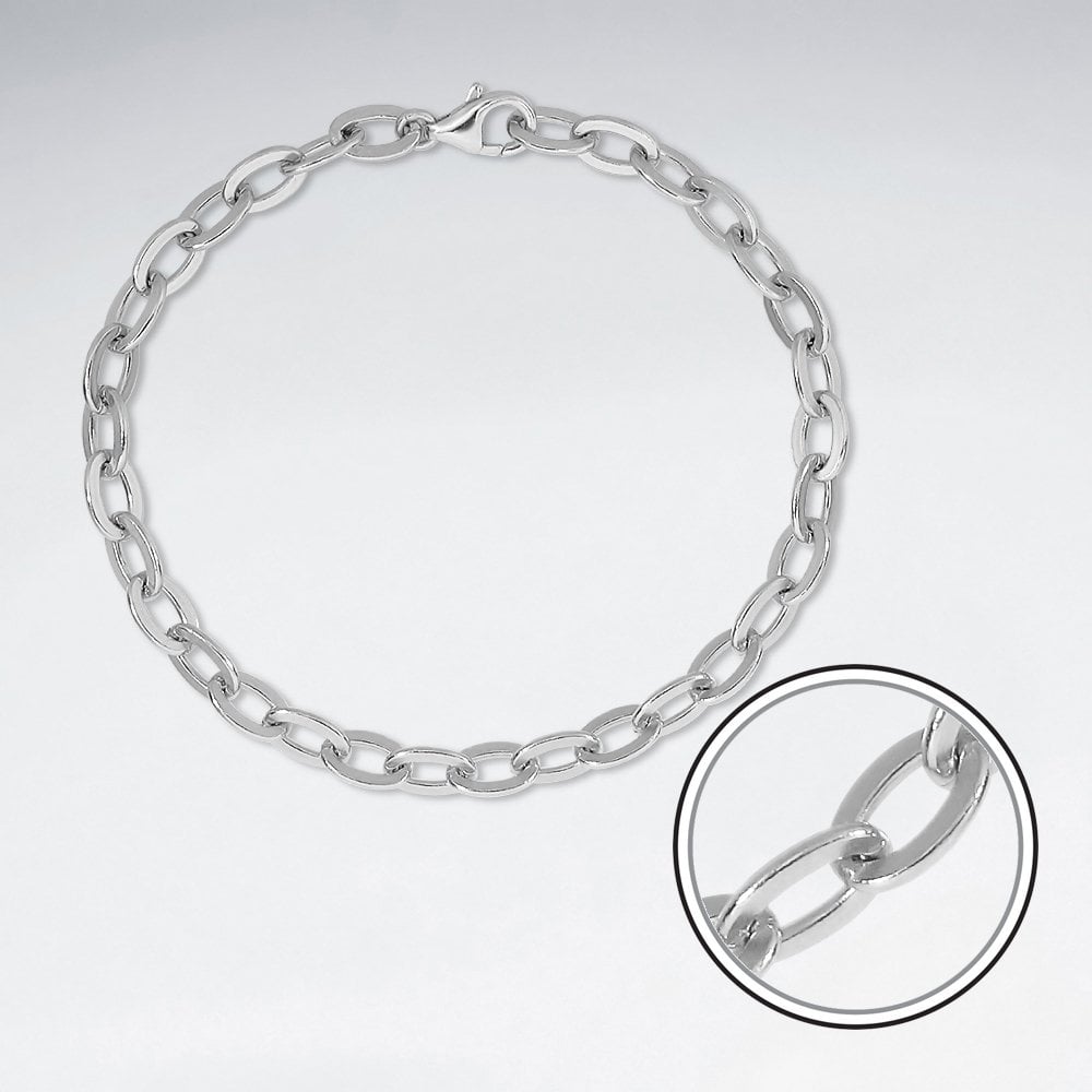 Sterling Silver Cable Chain Bracelet