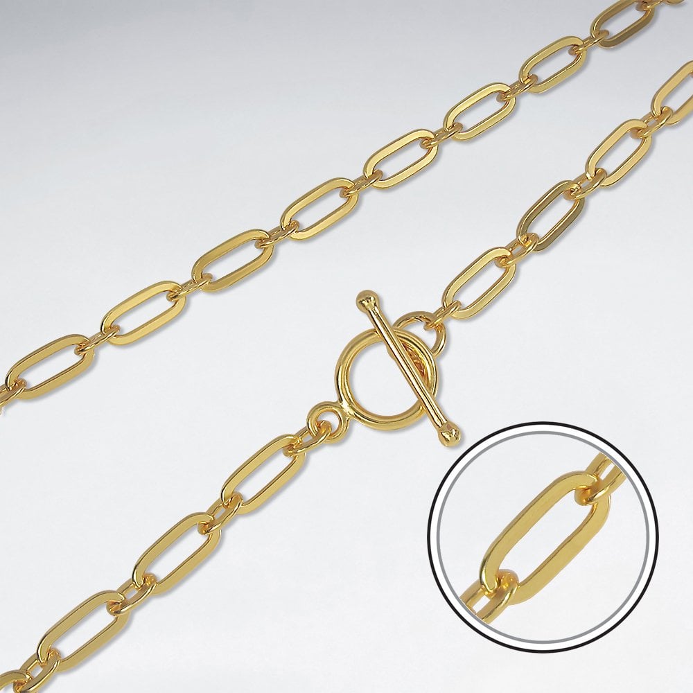 Sterling Silver Elongated Cable Chain Necklace