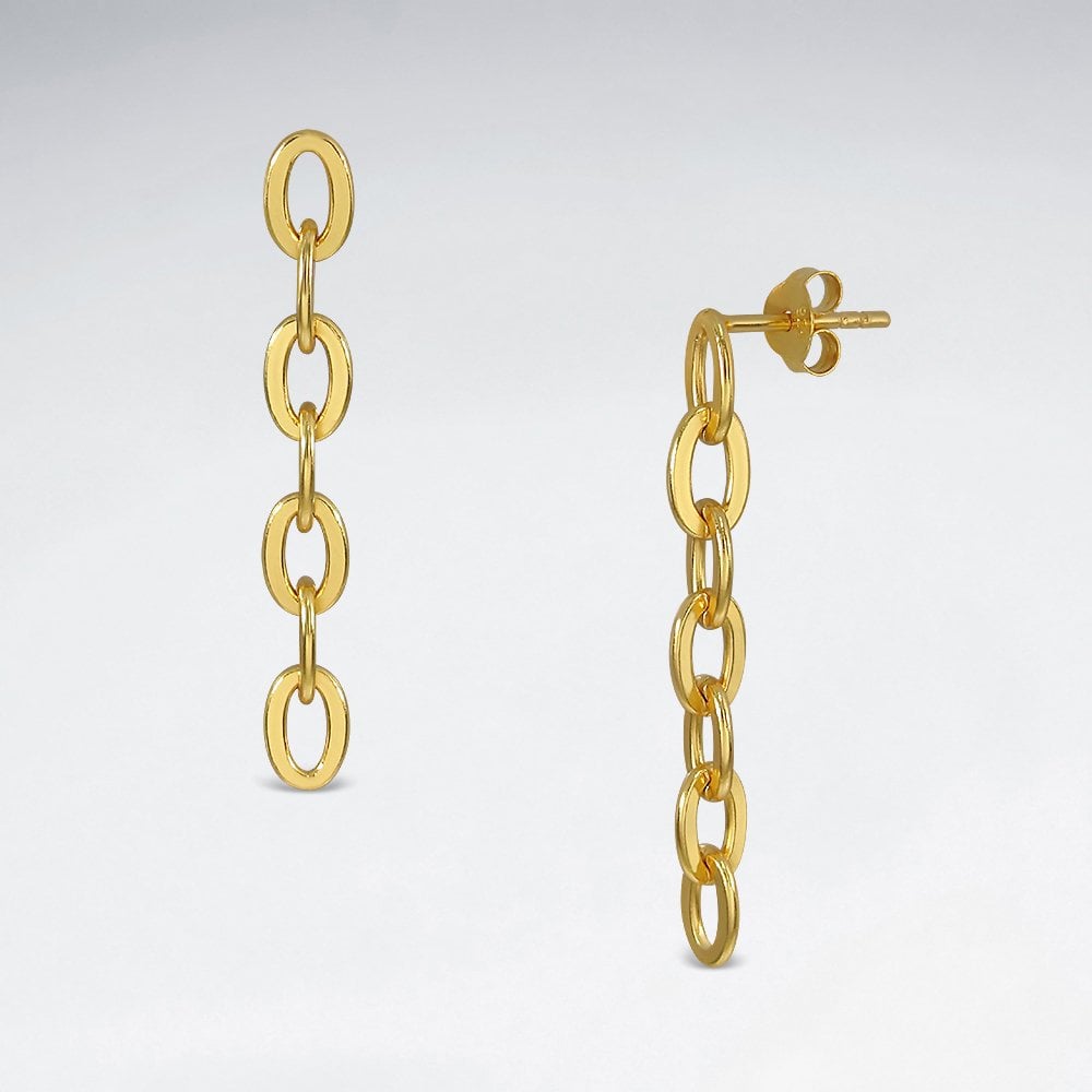 Sterling Silver Cable Link Stud Earrings