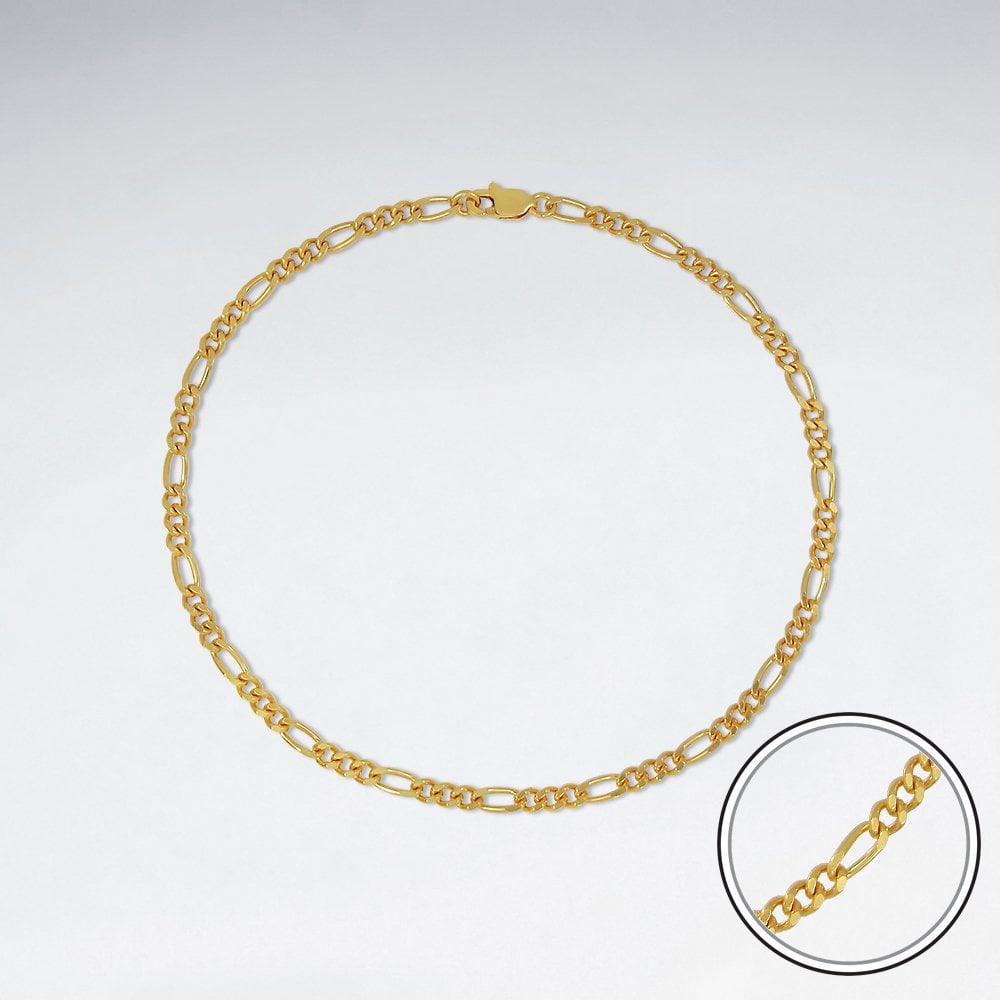 Sterling Silver Figaro Chain Anklet
