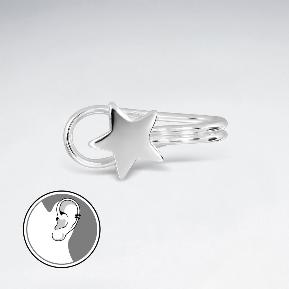 Sterling Silver Shooting Star Ear Cuffs