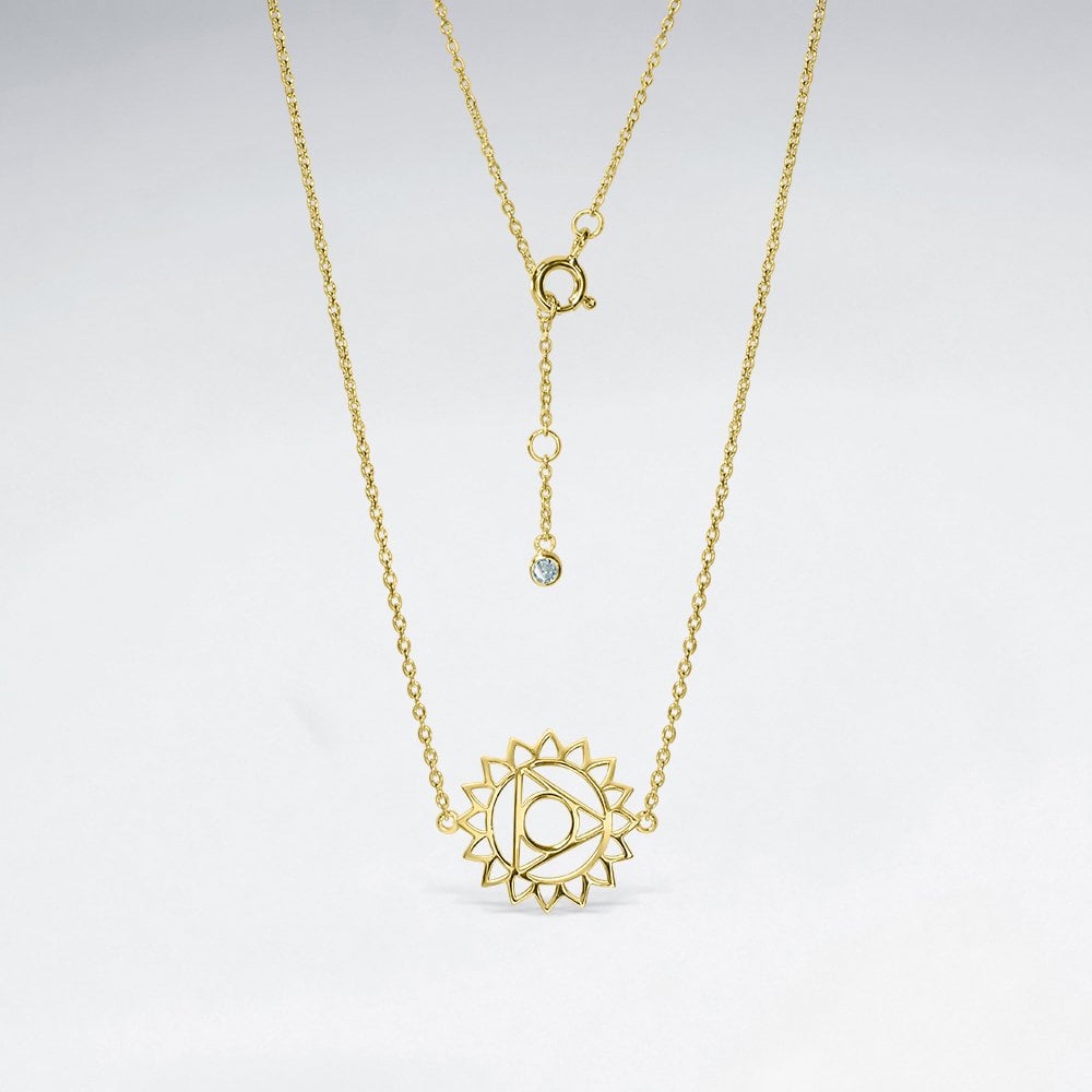 Sterling Silver CZ Throat Chakra Vishuddha Necklace