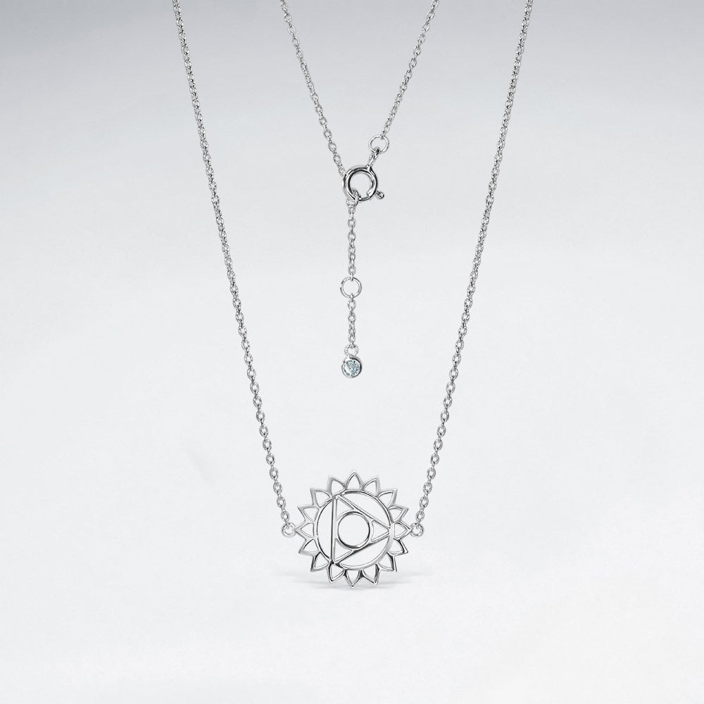 Sterling Silver CZ Throat Chakra Vishuddha Necklace