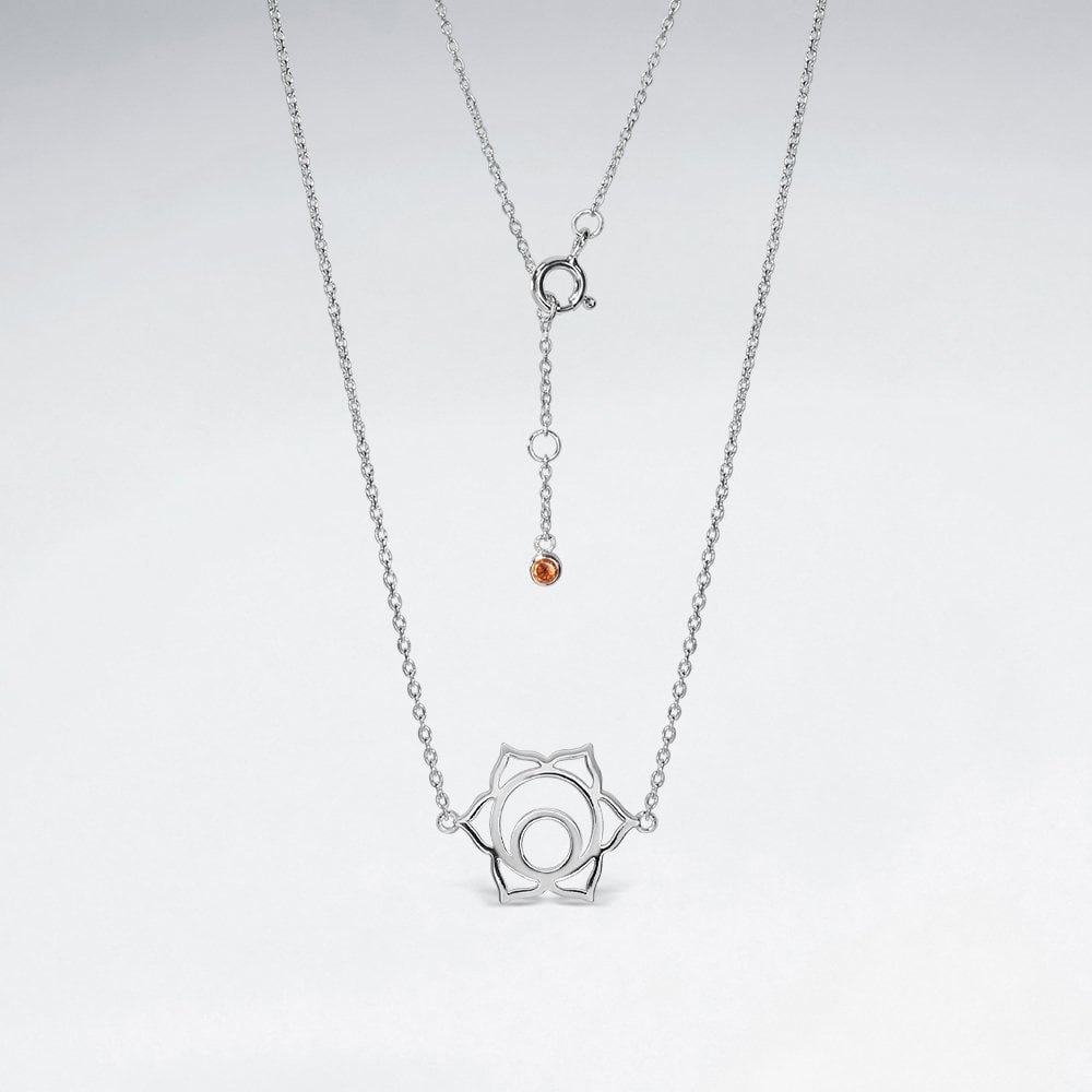 Sterling Silver CZ Sacral Svadhishthana Chakra Necklace
