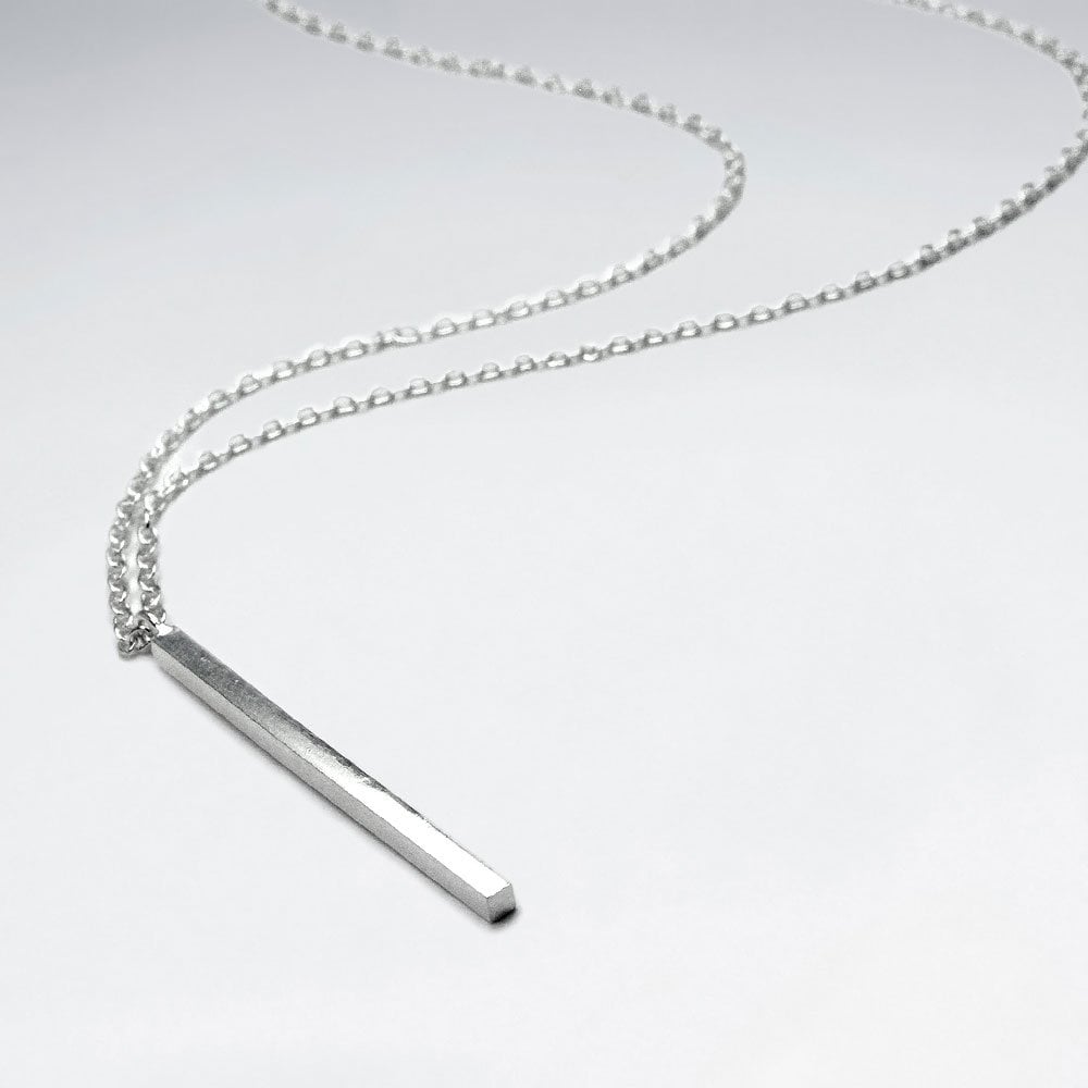 Sterling Silver Vertical Bar Necklace