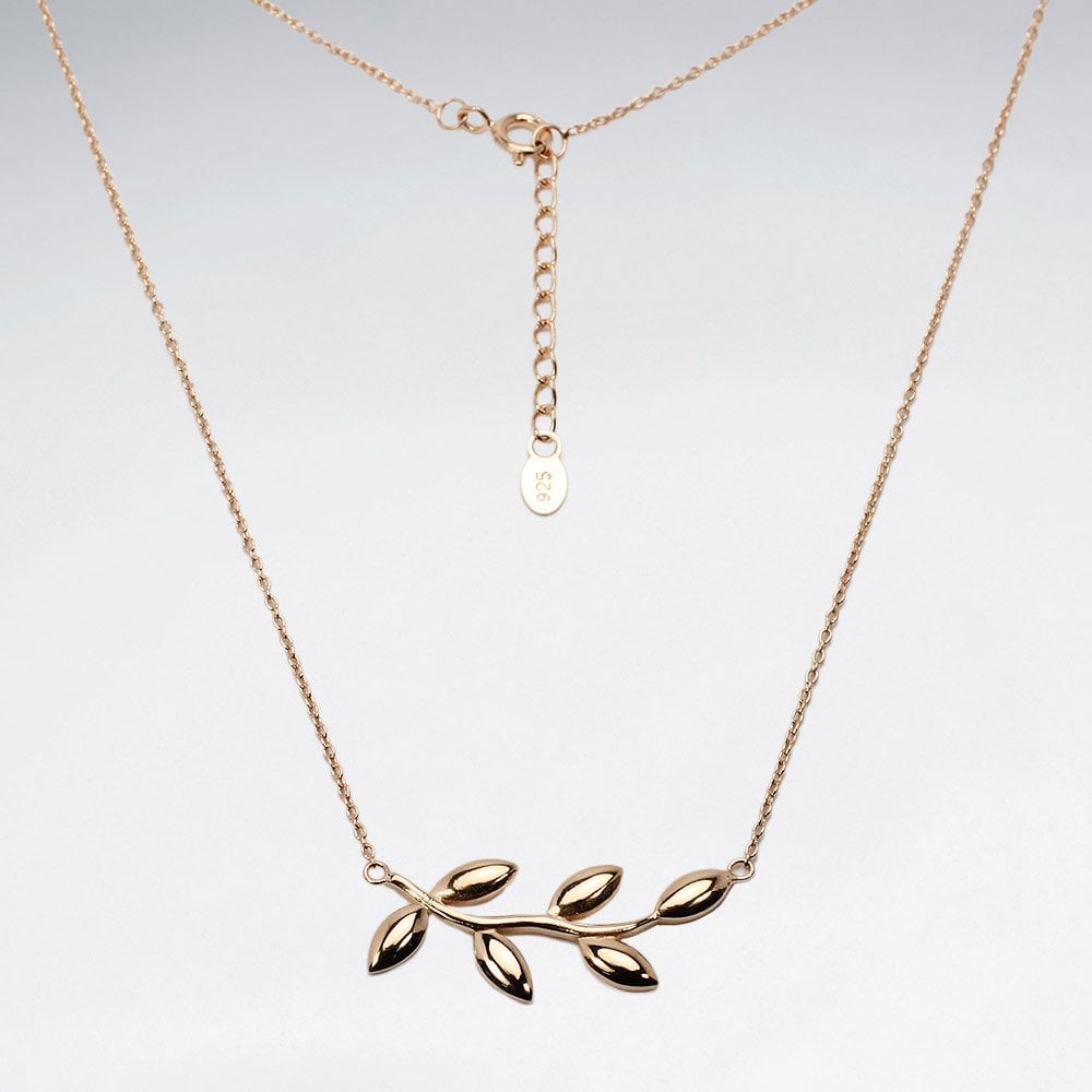Sterling Silver Leaf Branch Necklace