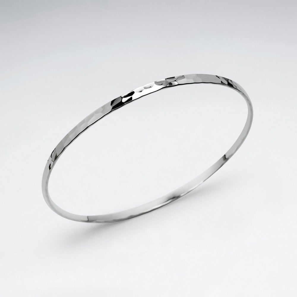 Sterling Silver Hammered Bangle Bracelet