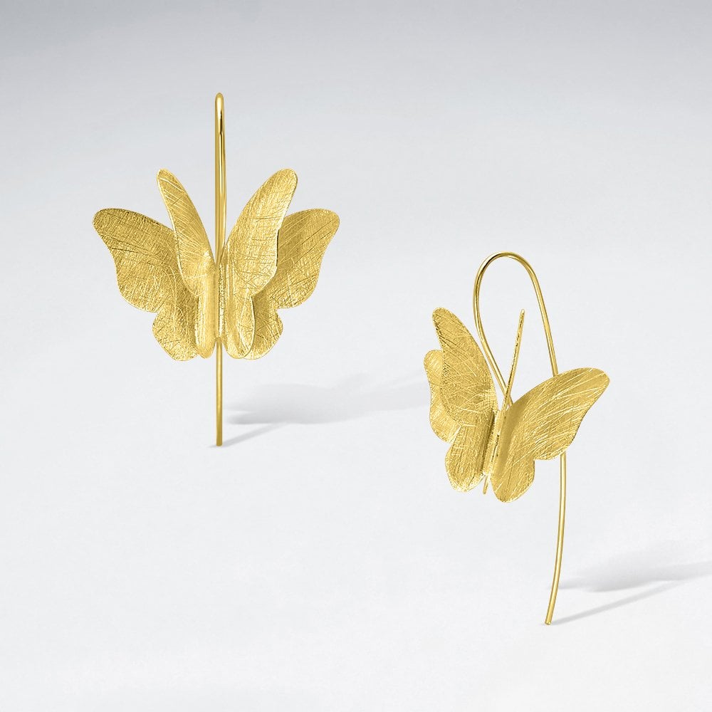 Sterling Silver Butterfly Hook Earrings