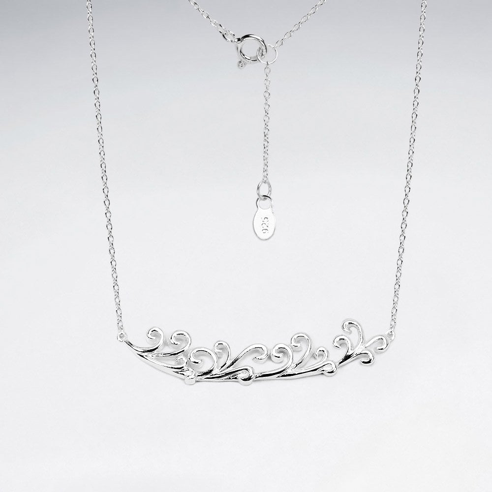 Sterling Silver Sea Wave Necklace