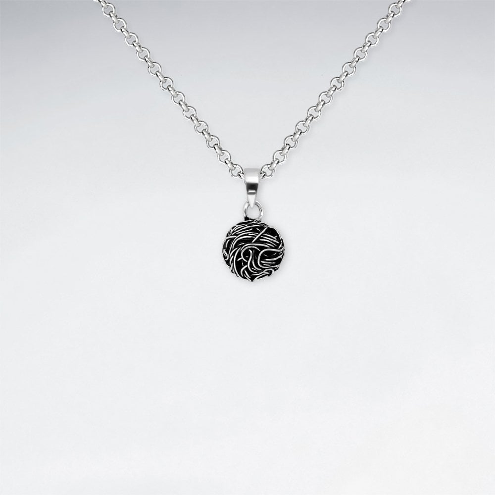 Sterling Silver Knot Button Pendant