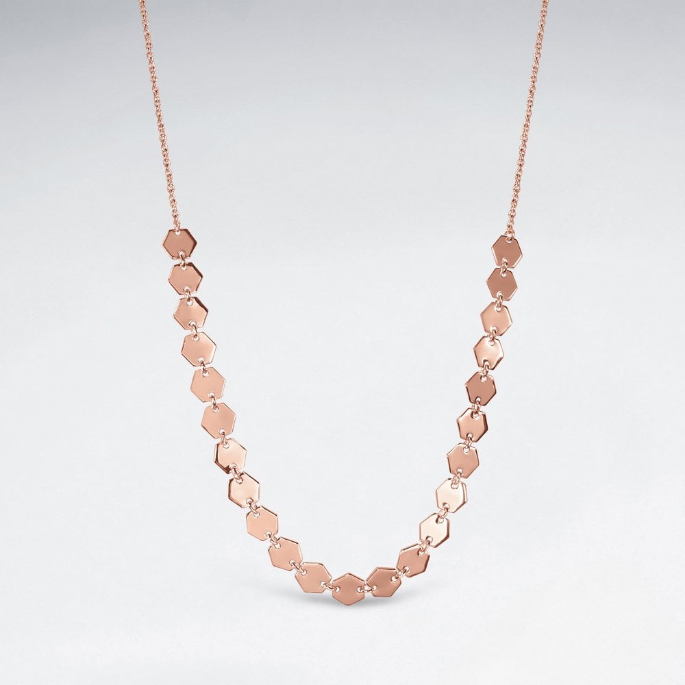 Geometric Sterling Silver Hexagon Necklace