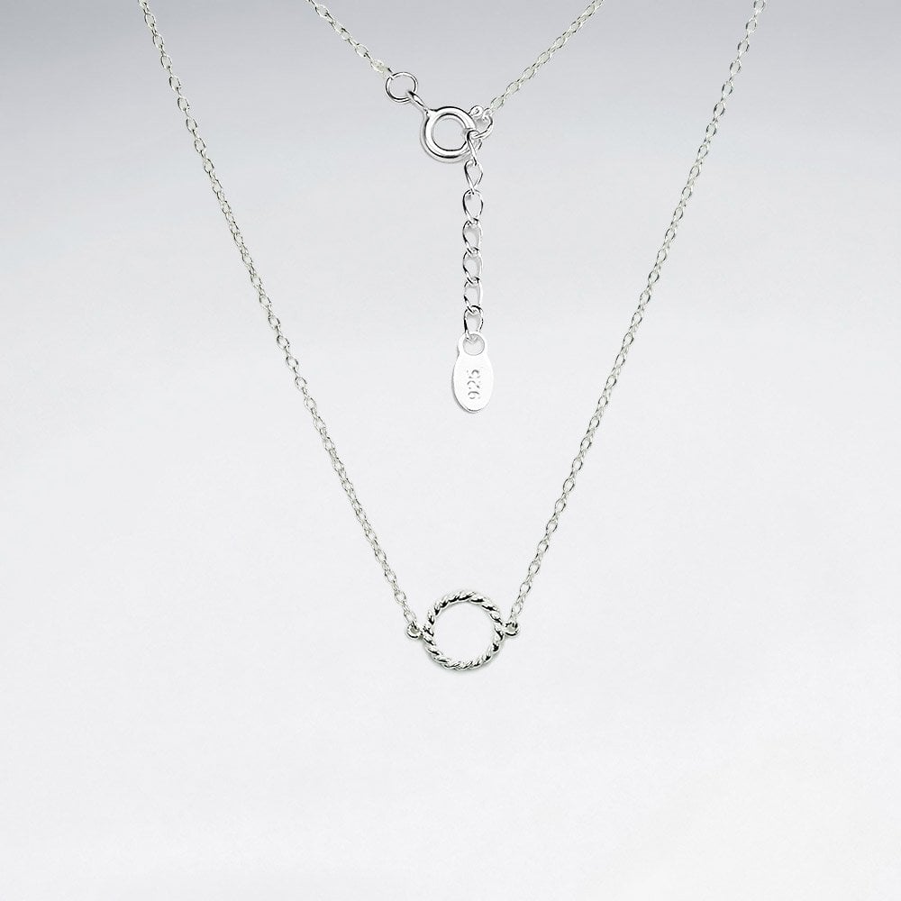 Sterling Silver Geometric Circle Necklace