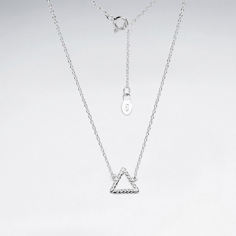 Sterling Silver Geometric Triangle Necklace