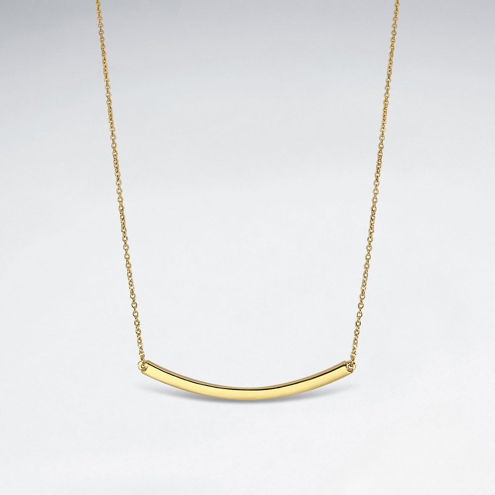 Curved Bar Necklace in Sterling Silver