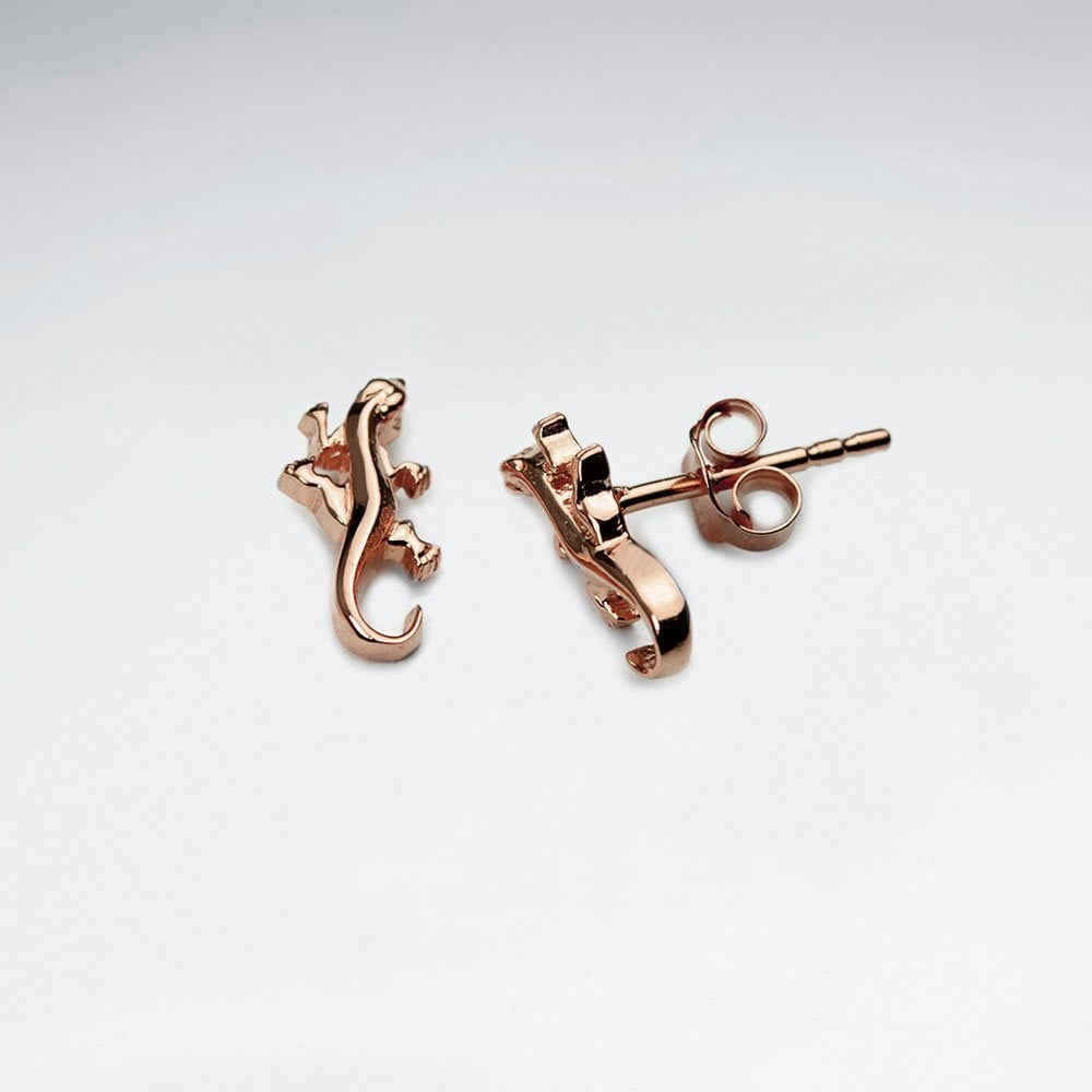 Sterling Silver Gecko Stud Earrings
