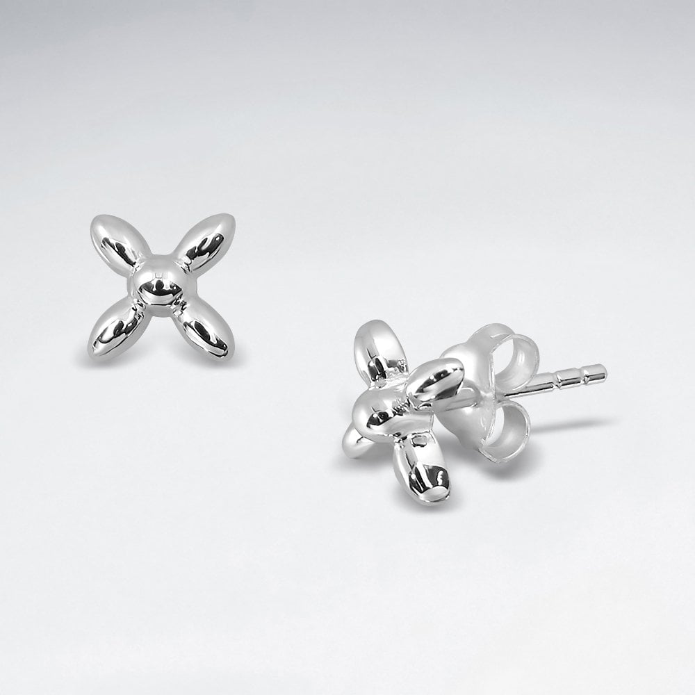 Sterling Silver Modern Dainty Flower Stud Earrings