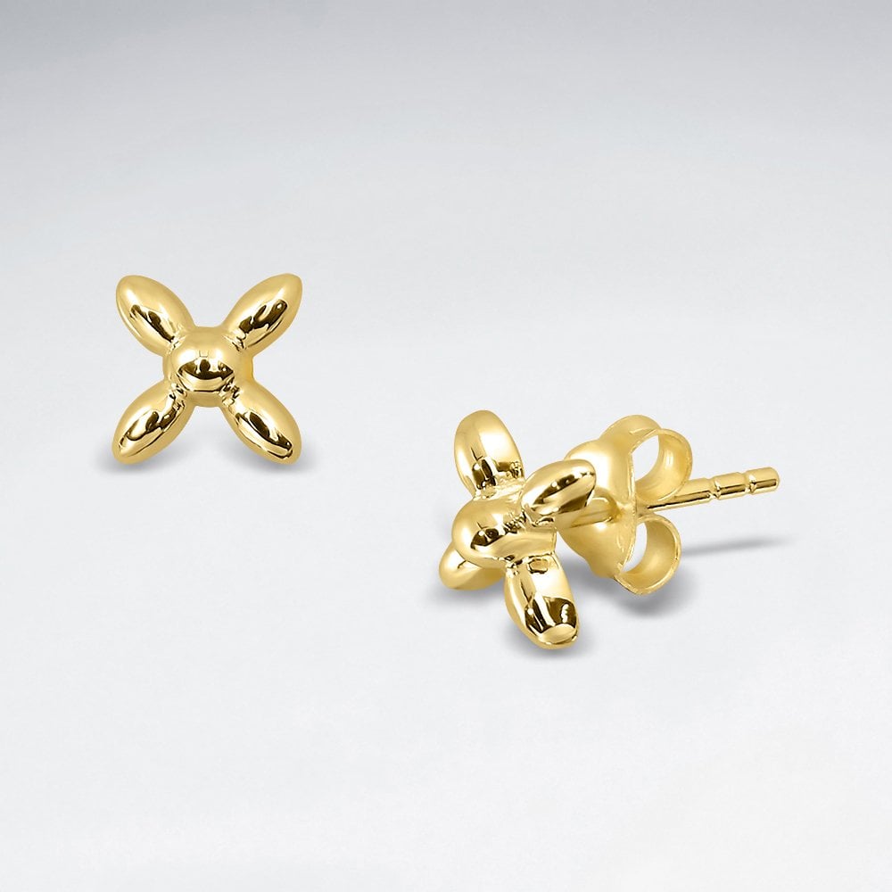 Sterling Silver Modern Dainty Flower Stud Earrings