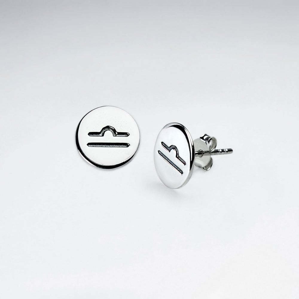 Sterling Silver Astrological Libra Earrings