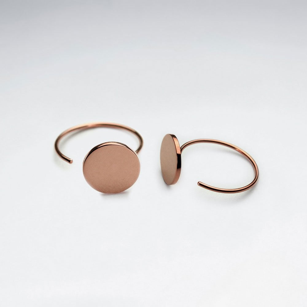 Sterling Silver Flat Circle Silhouette Hoop Earrings