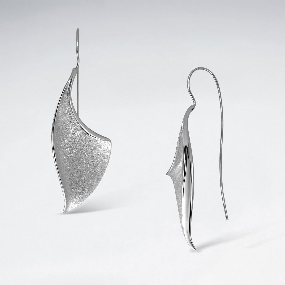 Sterling Silver Freeform Lily Petal Earrings
