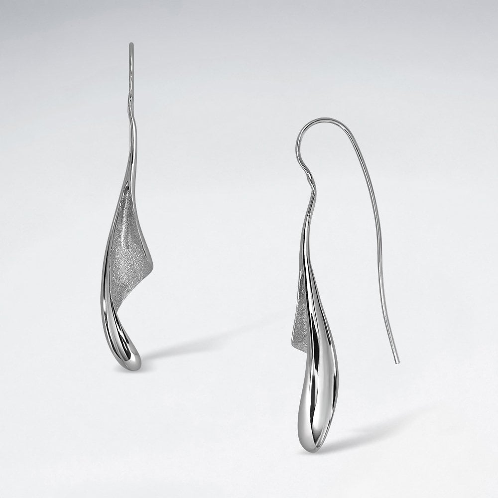 Sterling Silver Freeform Flower Drop Earrings