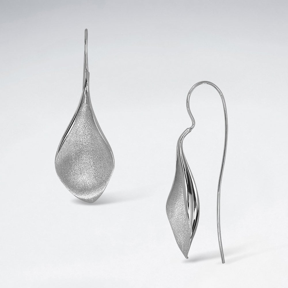 Sterling Silver Inverted Teardrop Petal Earrings