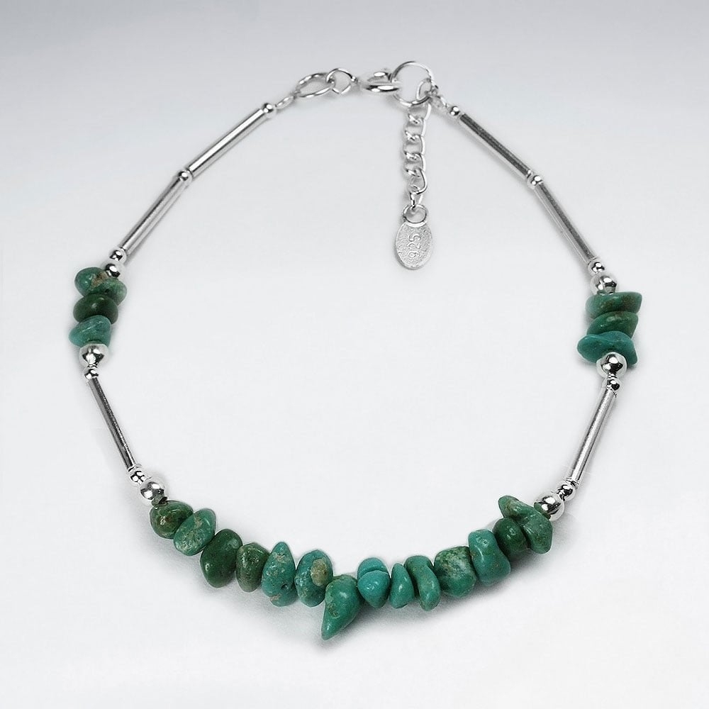 Turquoise Rock Bead Bracelet