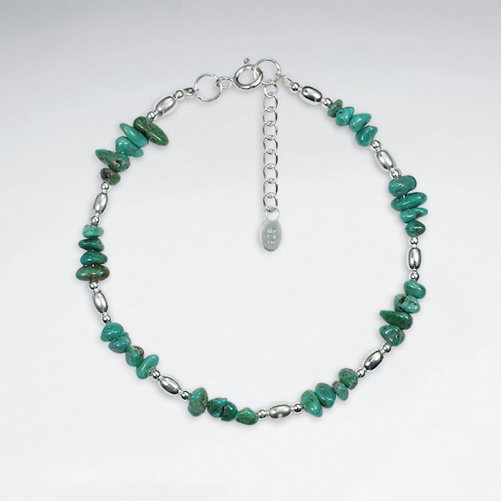 Nugget Turquoise Silver Bracelet