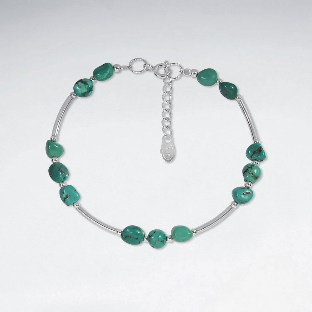 Sterling Silver Turquoise Gemstone Bracelet