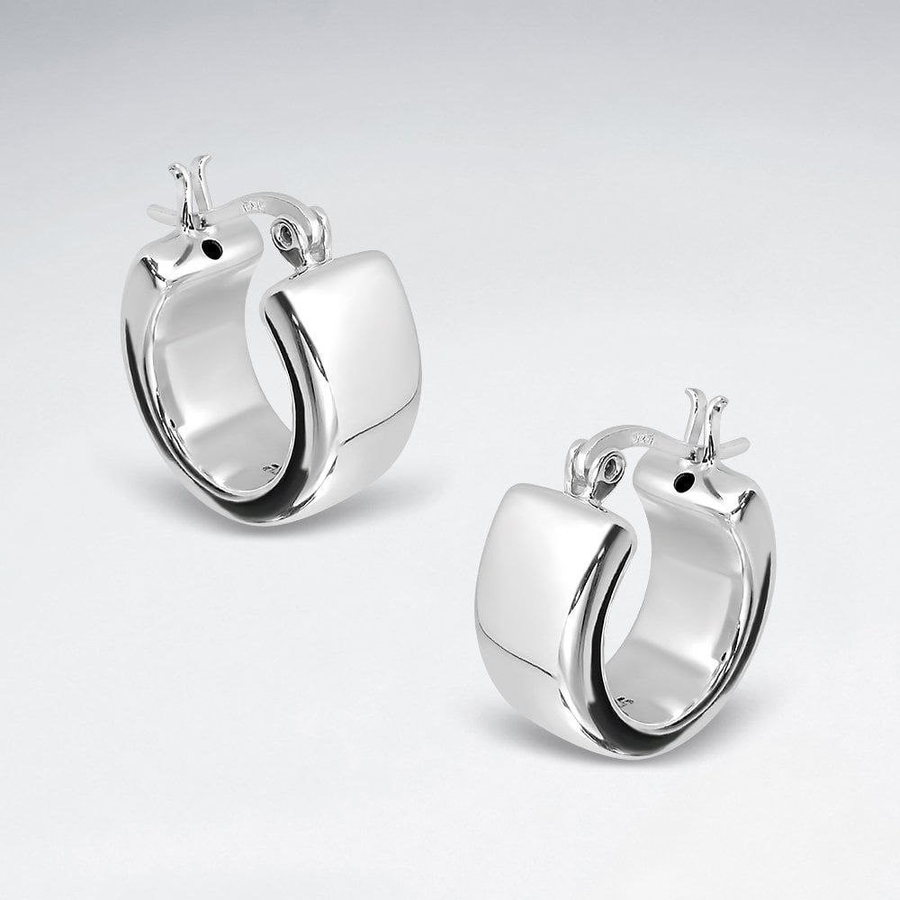 Sterling Silver Chunky Mini U Hoop Earrings