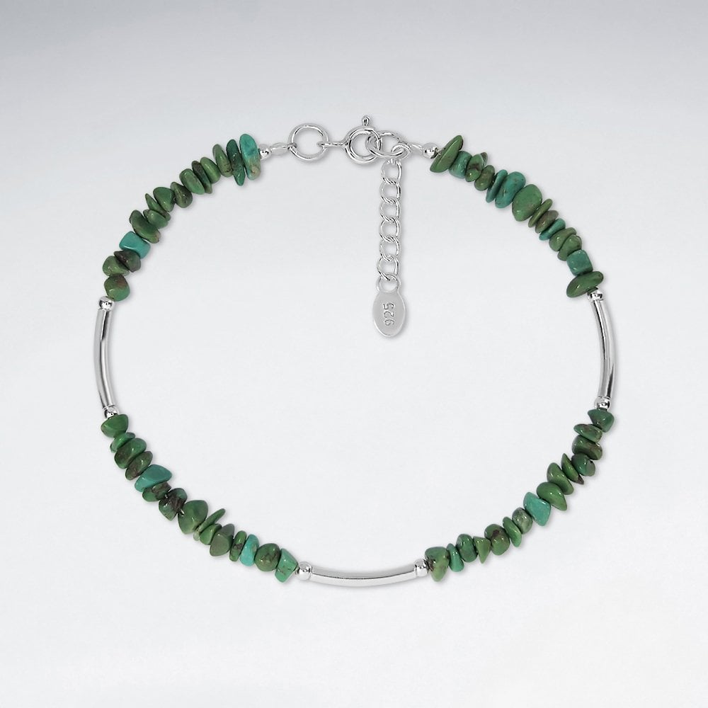 Sterling Silver and Turquoise Gemstone Bracelet