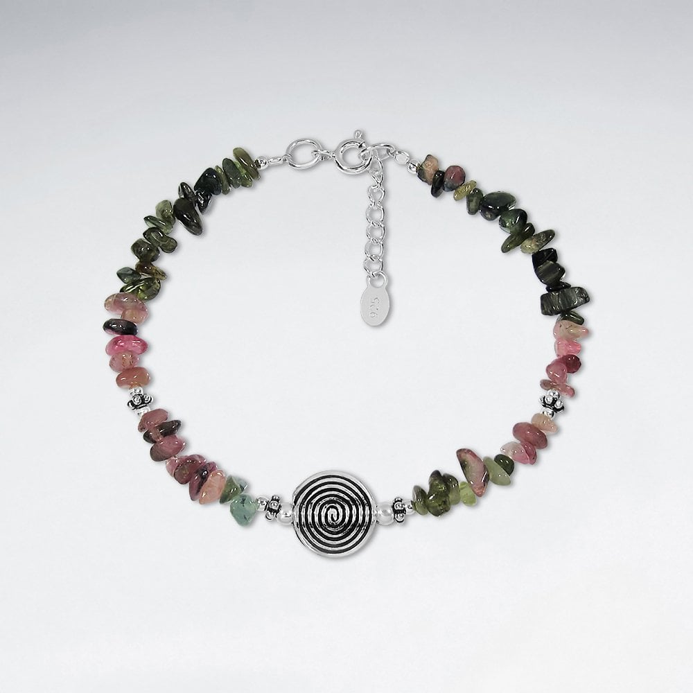 Sterling Silver and Tourmaline Gemstone Bracelet