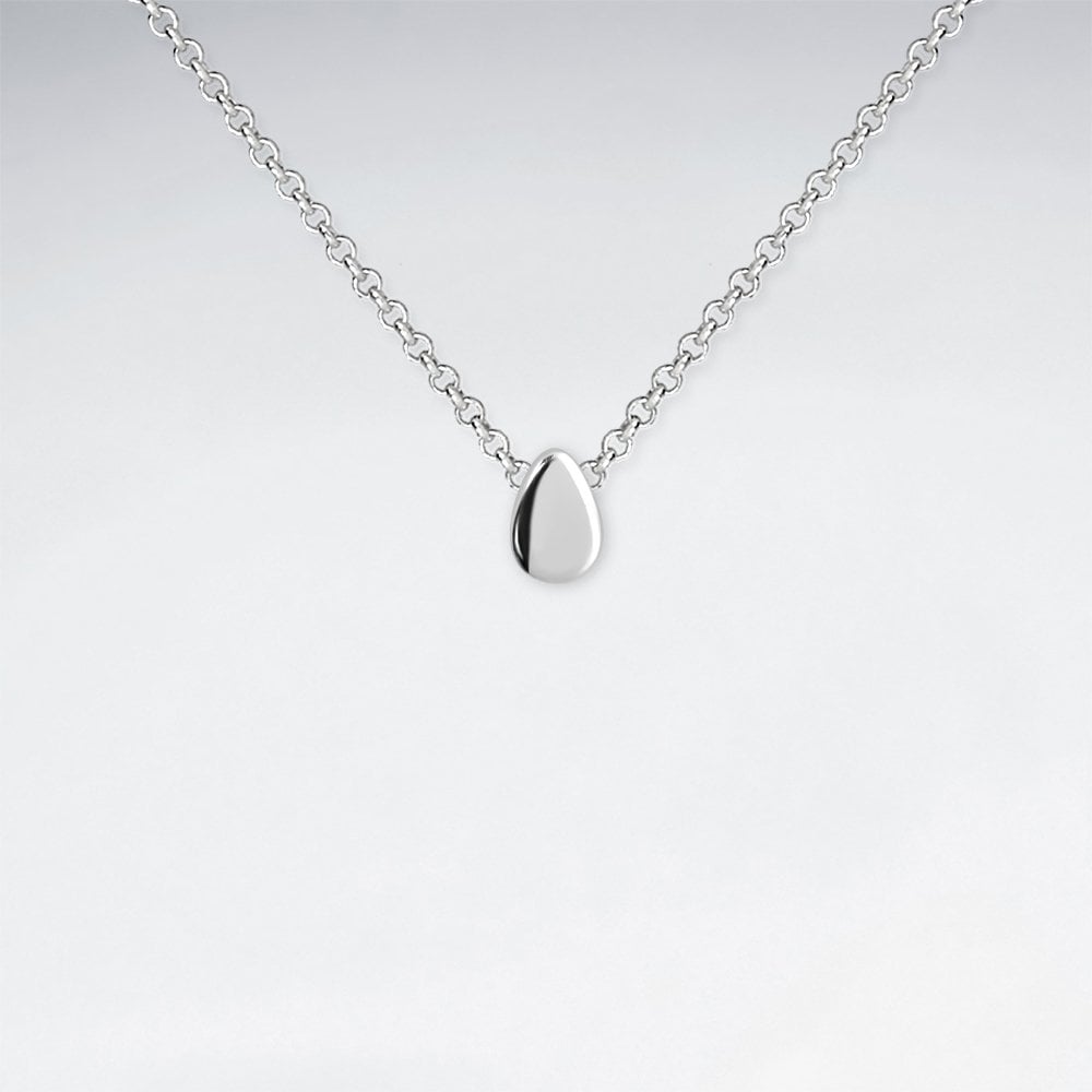 Sterling Silver Geometric Teardrop Pendant