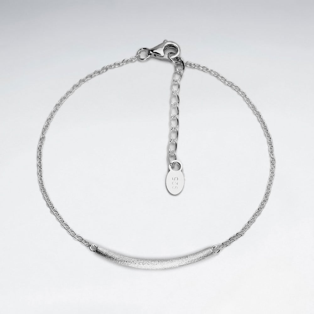 Sterling Silver Dainty Bar Chain Bracelet