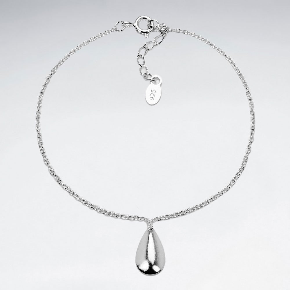 Sterling Silver Teardrop Charm Bracelet