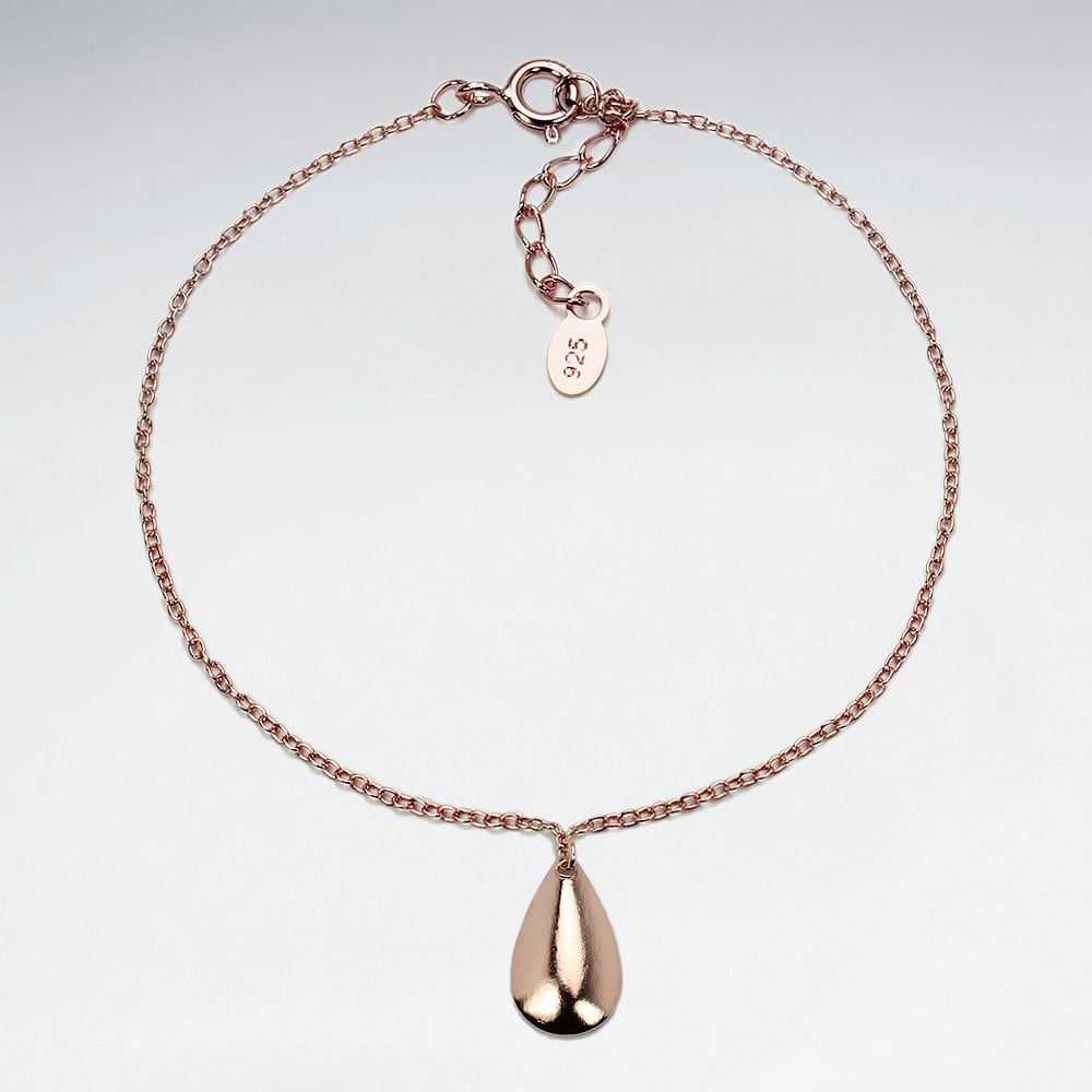 Sterling Silver Teardrop Charm Bracelet