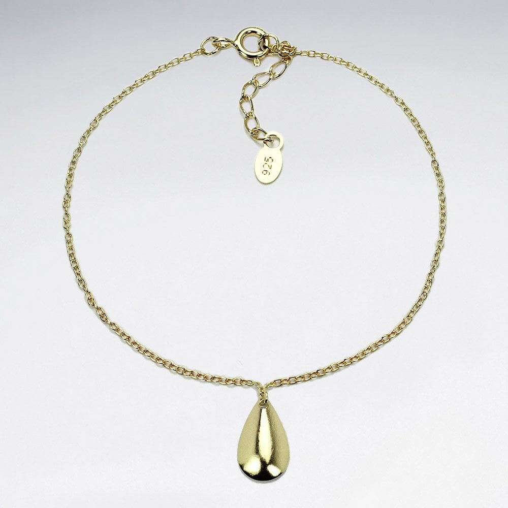 Sterling Silver Teardrop Charm Bracelet