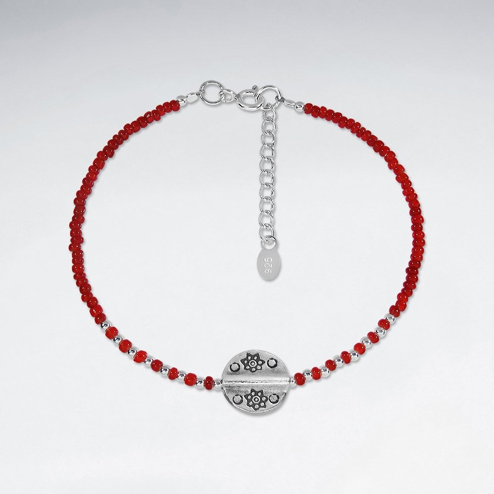 Sterling Silver Glass Bead Bracelet