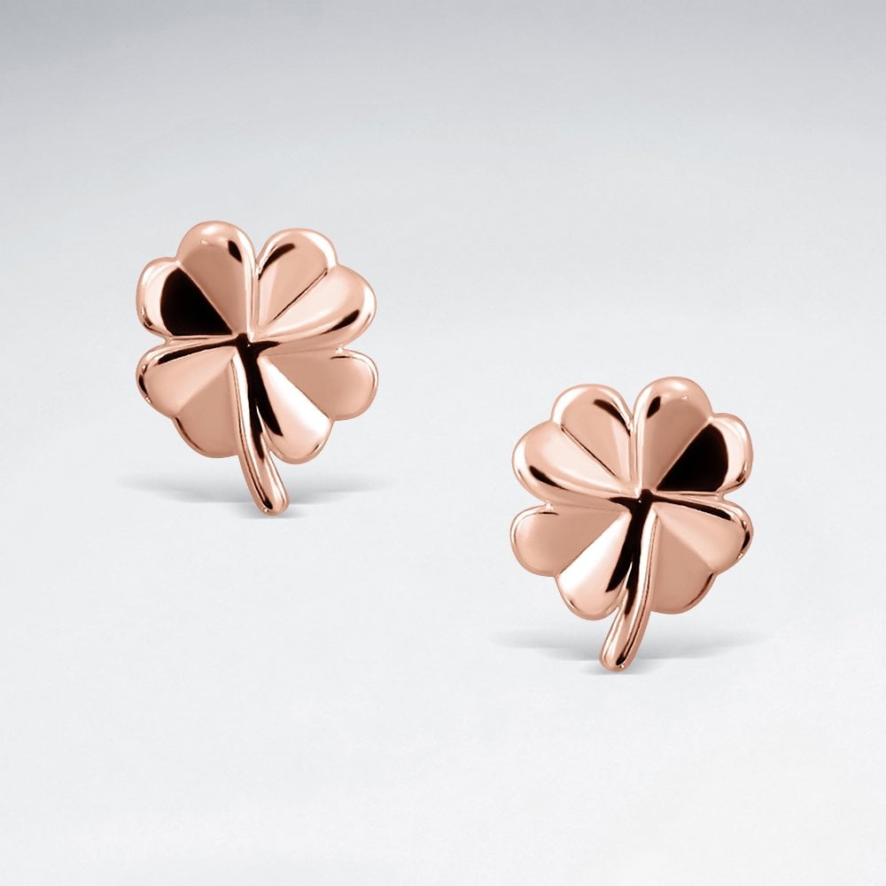 Sterling Silver Lucky Clover Stud Earrings